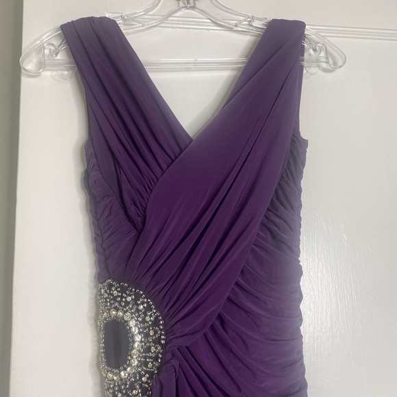 Bridesmaid Dress| Evening dress | Embellished Purple Dress - Picture 9 of 10